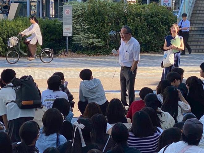 新横浜にて校長先生のお見送り