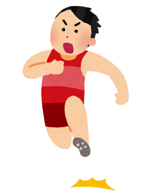 三段跳びをする生徒のイラスト