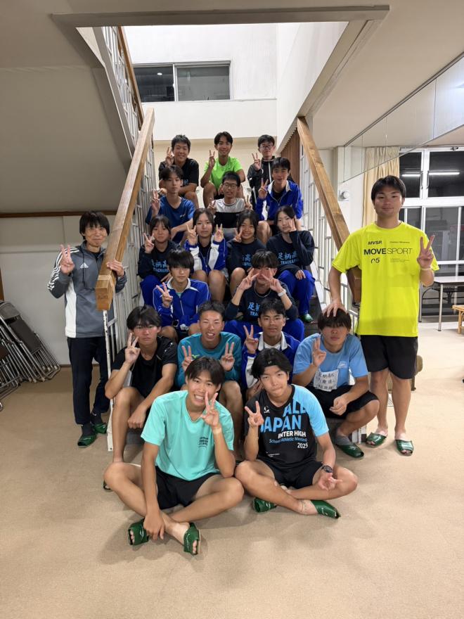 陸上部合宿宿泊所にて