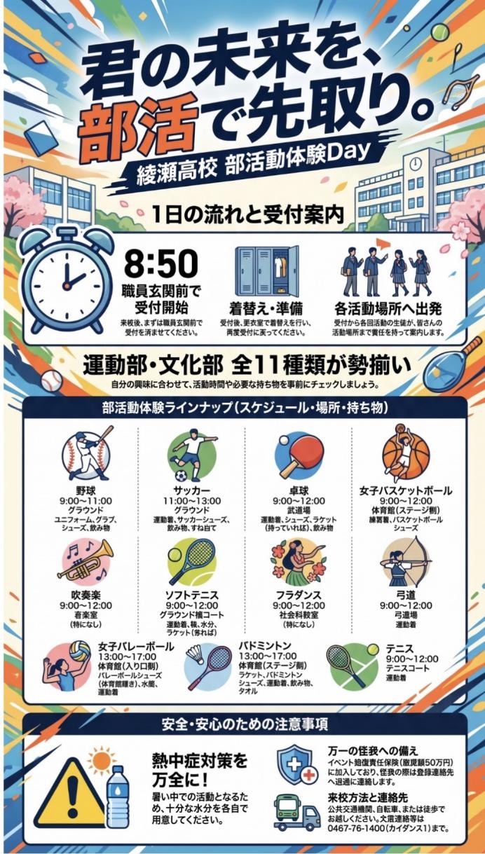 部活動体験ポスター