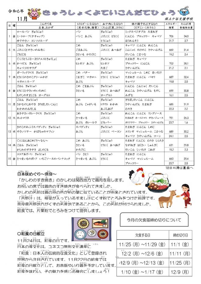 令和6年11月献立01