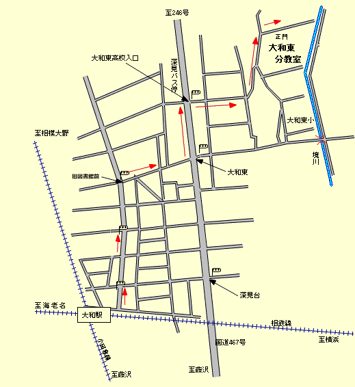 大和東分教室への地図です。