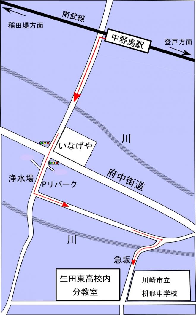 中野島駅からの地図
