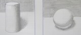 円筒と球の写真の模写