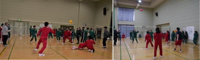 ソフトバレーボール試合の様子