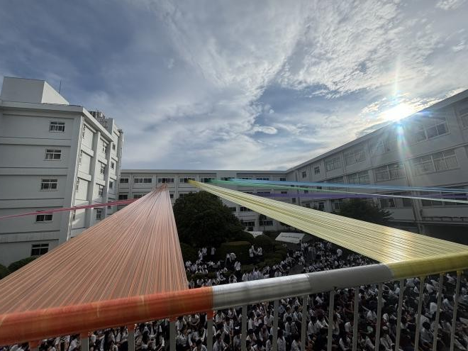 後夜祭カット直前の虹